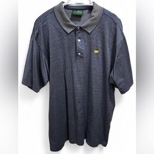 Vintage Masters Augusta Navy Checkered Polo Shirt